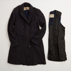 Burberry Military Wool Navy Coat